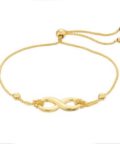 14k Gold Infinity Link Adjustable Bracelet