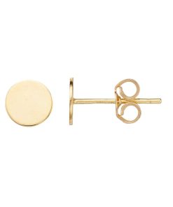 14k Yellow Gold Round Stud Earrings