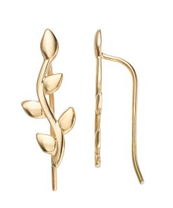 14k Gold Leaf Climber Earrings