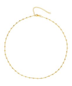 14k Gold Beaded Choker Necklace
