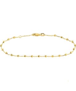 14k Gold Beaded Adjustable Station Bracelet