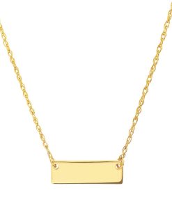 14k Gold Mini Bar Adjustable Necklace