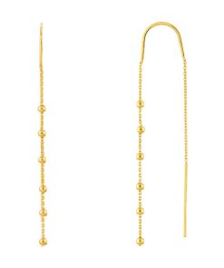 14k Gold Beaded Threader Earrings