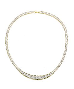 14k Gold Over Sterling Silver Tennis Necklace