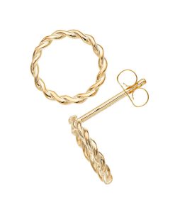 Au Naturale 14k Gold Twisted Circle Earrings