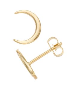 Au Naturale 14k Gold Crescent Moon Stud Earrings