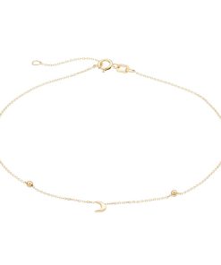 Au Naturale 14k Gold Crescent Moon Adjustable Anklet
