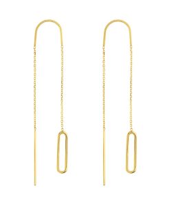 14k Gold Open Link Threader Earrings
