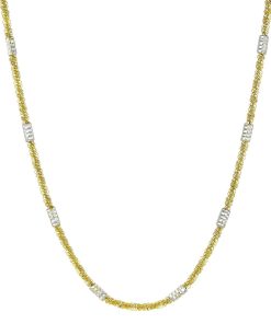 14k Gold Over Sterling Silver Tube Station Necklace