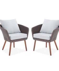 Alaterre Furniture Athens All-Weather Wicker Outdoor Patio Chair 2-piece Set