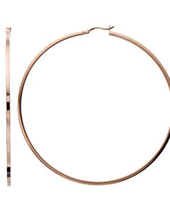 14k Rose Gold Vermeil Polished 80 mm Hoop Earrings