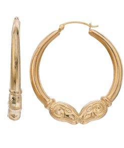 10k Gold Ram Hoop Earrings