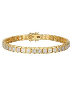 18k Gold Over Silver 1/2 Carat T.W. Diamond Bracelet