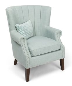 Avana Channel Back Accent Arm Chair & Throw Pillow 2-piece Set