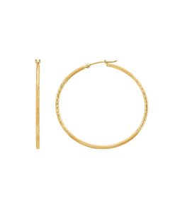 10k Gold Tube Hoop Earrings