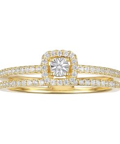 14k Gold Over Silver 1/4 Carat T.W. Diamond Ring