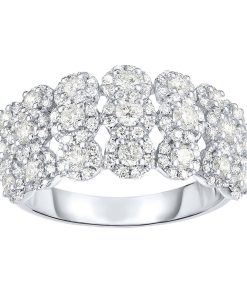 14k White Gold 1 1/5 Carat T.W. Diamond Round Cluster Fashion Ring
