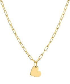 14k Gold Tilted Heart Necklace