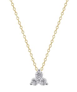 Arctic Clear 1/2 Carat T.W. Lab-Grown Diamond Three Stone Pendant Necklace