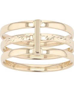 Au Naturale 14k Gold Three Band Ring