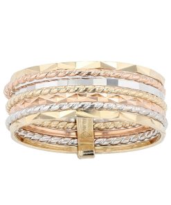 Au Naturale Tri-Tone 14k Gold Seven Days Ring