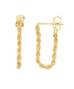 Au Naturale 10k Gold Dangle Rope Chain Earrings