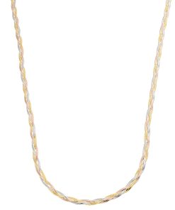 Au Naturale 10k Tricolor Gold Herringbone Chain Necklace