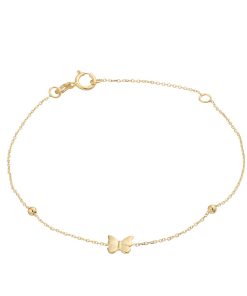 Au Naturale 14k Gold Butterfly Charm Bracelet