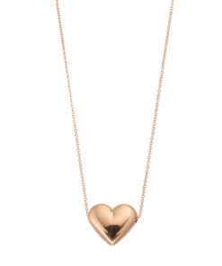Au Naturale 14k Rose Gold Puffed Heart Necklace