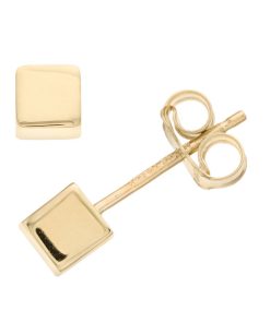 14k Gold Square Stud Earrings