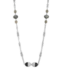 1928 Hematite Gray Bead Necklace