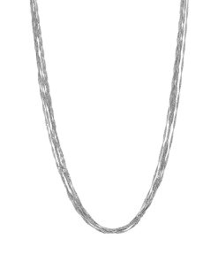 1928 Silver Tone 5 Strand Long Chain Necklace