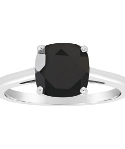 Alyson Layne Sterling Silver Cushion Onyx Ring