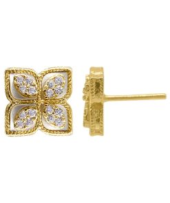 Adornia Reissance Flower Crystal Mother of Pearl Earrings