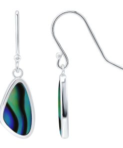 Aleure Precioso Silver Plated Abalone Drop Earrings