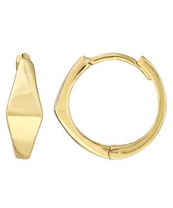 10k Gold 10.3 mm Triangle Hoop Earrings