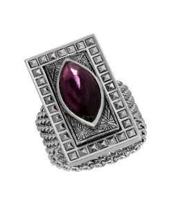 1928 Silver Tone Crystal Art Deco-Inspired Stretch Ring