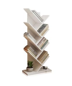 Year Color Free Standing Retro Wood 8 Shelves Bookcase